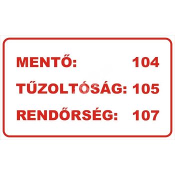 Mentő, tűzoltóság, rendőrség segélyvonalak