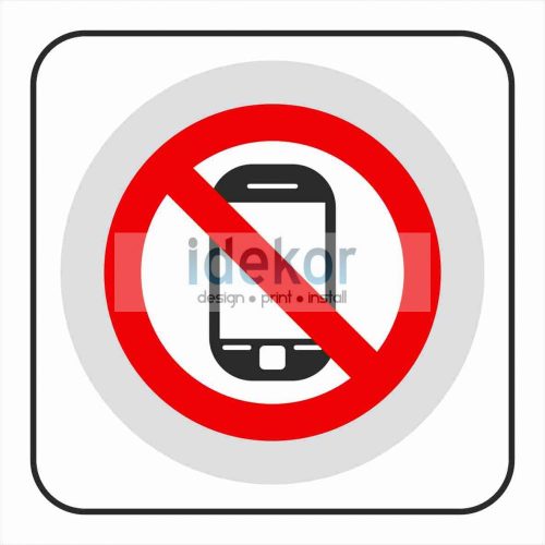Mobiltelefon használata Tilos! matrica/felirat/tábla