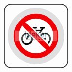 Kerékpárral bejönni tilos matrica/felirat/tábla
