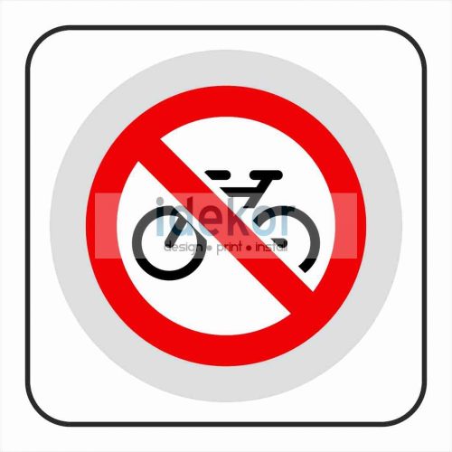 Kerékpárral bejönni tilos matrica/felirat/tábla