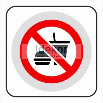 Étellel, itallal bejönni tilos! matrica/felirat/tábla