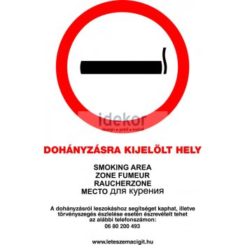 Dohányzásra kijelölt hely 2013-as szabályzat alapján.