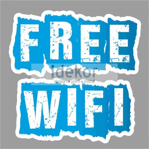 Free wifi matrica - nyomtatott-vágott