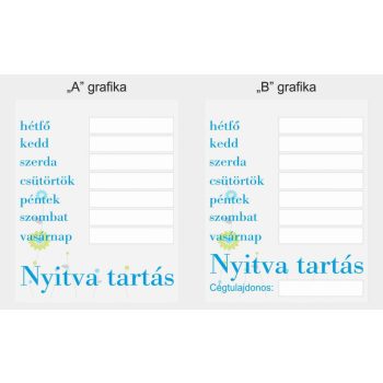 Nyitvatartás 10 - zöld virágos