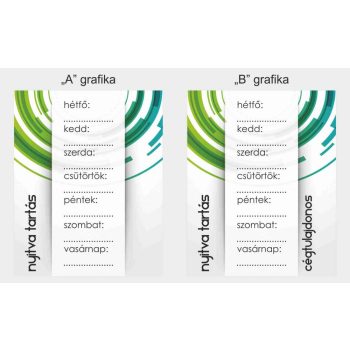 Nyitvatartás 16 - zöld, szürke