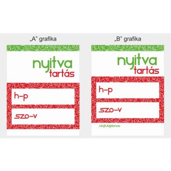 Nyitvatartás 17 - zöld piros