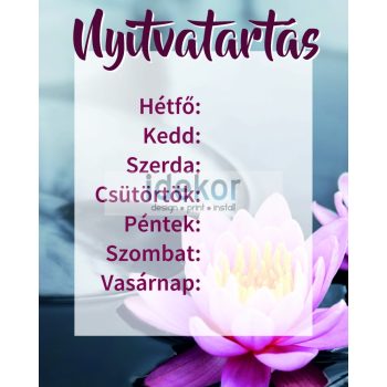 Nyitvatartás 26 - tavirózsás