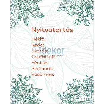 Nyitvatartás 29 - zöld leveles