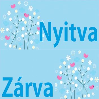 Nyitva-zárva 08 - kék virágos