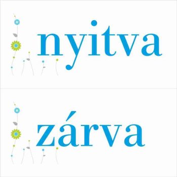 Nyitva-zárva 10 - zöld virágos