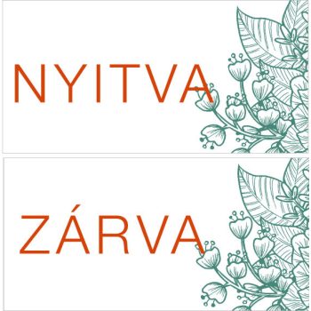 Nyitva-zárva 29 - zöld leveles