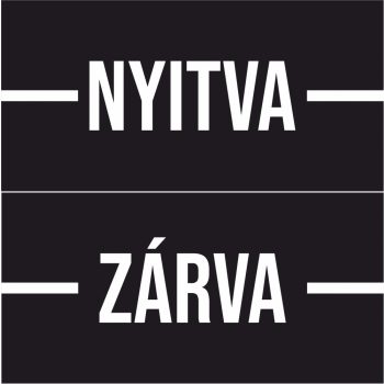 Nyitva-zárva - minimál fekete