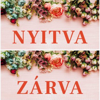 Nyitva-zárva - rózsaszín virágos