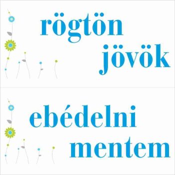 Rögtön jövök - Ebédelni mentem 10 - zöld virágos