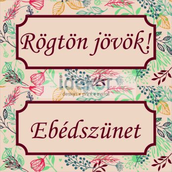 Rögtön jövök - Ebédszünet 31 - mezei virágos