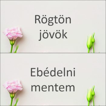 Rögtön jövök - Ebédelni mentem 35 - virágos