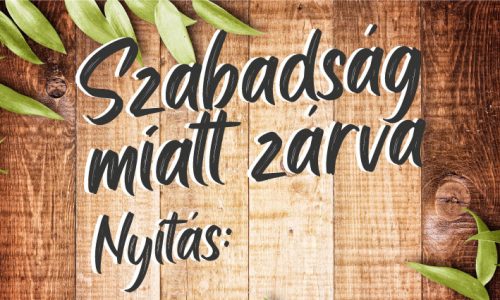 "Szabadság miatt zárva" - fa mintás (légkamrás tábla)