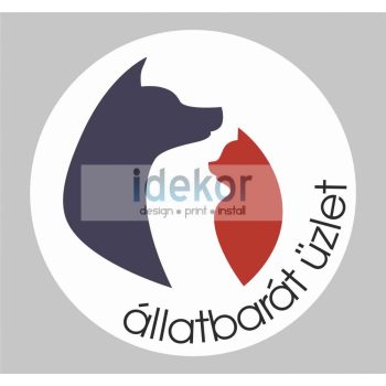 állatbarát üzlet matrica