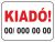 Kiadó felirat/tábla