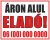 Áron alul eladó felirat/tábla