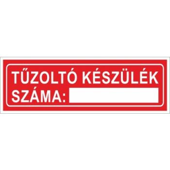 Utánvilágító tűzoltó készülék száma 15x5cm