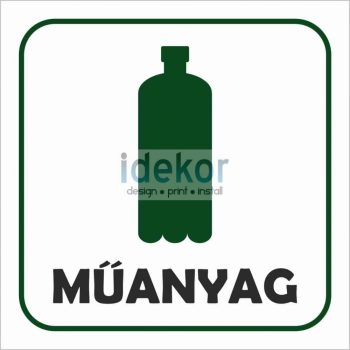 Műanyag szelektív gyűjtő felirat/matrica/tábla
