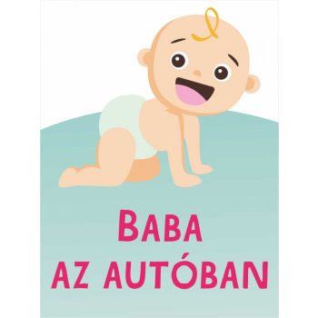 Baba az autóban autómatrica/mágnes