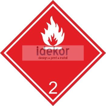 Gyúlékony gázok 2.1 alosztály - ADR felirat