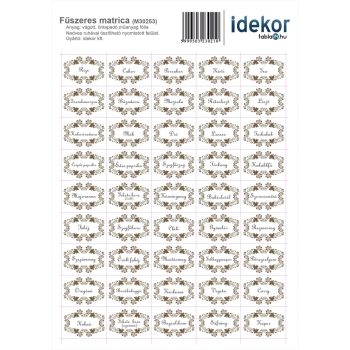 Fűszeres matrica 4 - 21 cm x 29 cm