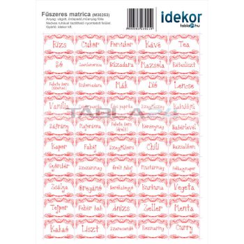 Fűszeres matrica 5 - 21 cm x 29 cm