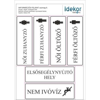 Információs matrica 6 - 21 cm x 29 cm