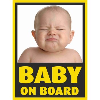 Baba, gyerek az autóban 3 - 15 cm x 20 cm - matrica