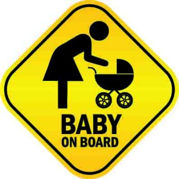 Baba, gyerek az autóban 2 - 20 cm x 20 cm - matrica