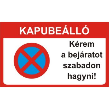 Kapubeálló 1- 25 cm x 15 cm - matrica