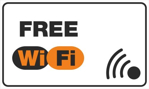 Free wifi - 25 cm x 15 cm - matrica