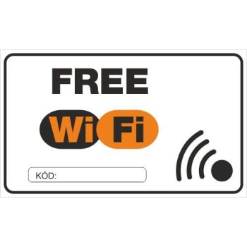 Free wifi kóddal - 25 cm x 15 cm - matrica
