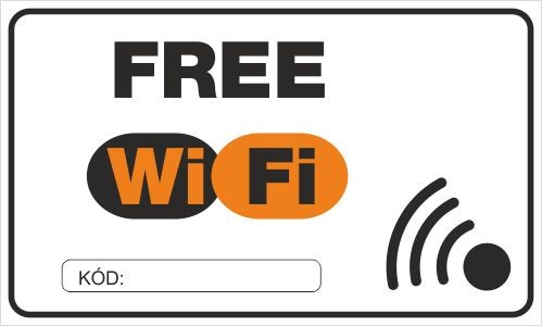 Free wifi kóddal - 25 cm x 15 cm - matrica