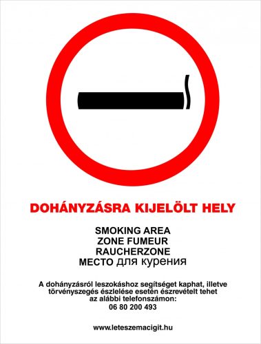Tilos a dohányzás! - 25 cm x 33 cm - matrica