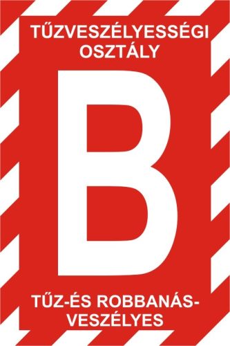 „B” tűzveszélyességi osztály - 14 cm x 21 cm - légkamrás tábla