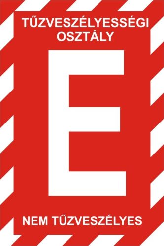 „E” tűzveszélyességi osztály - 14 cm x 21 cm - légkamrás tábla