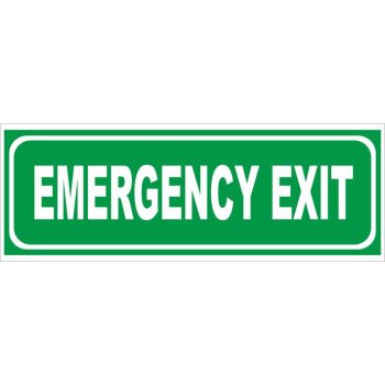 Emergency exit (utánvilágító) - 25 cm x 9 cm - tábla