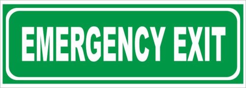 Emergency exit (utánvilágító) - 25 cm x 9 cm - tábla