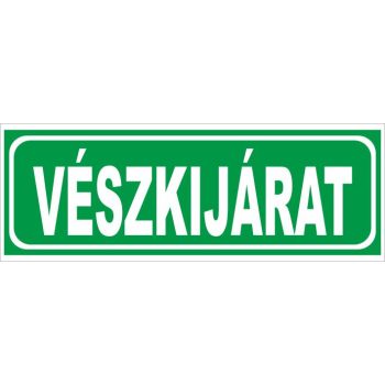 Vészkijárat (utánvilágító) - 25 cm x 9 cm - tábla