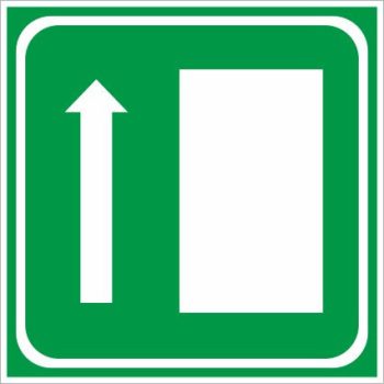 Kijárat előre (utánvilágító) - 15 cm x 15 cm - tábla