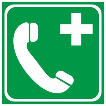   Segélyhívó telefon (utánvilágító) - 15 cm x 15 cm - tábla