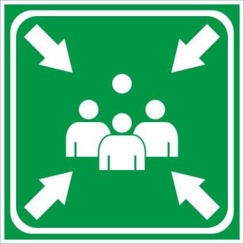   Gyülekezőhely piktogram (utánvilágító) - 15 cm x 15 cm - tábla