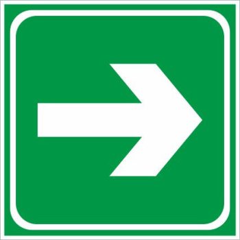   Menekülési irány 1 (utánvilágító) - 15 cm x 15 cm - tábla