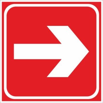   Nyíl oldalra (utánvilágító) - 15 cm x 15 cm - műanyag tábla