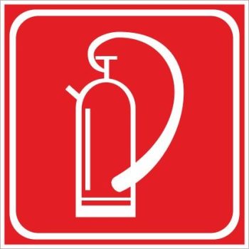   Tűzoltó készülék piktogram (utánvilágító) - 15 cm x 15 cm - műanyag tábla