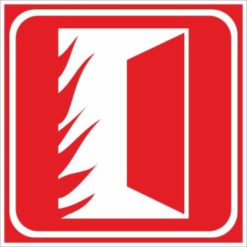   Tűzzáró ajtó piktogram (utánvilágító) - 15 cm x 15 cm - műanyag tábla